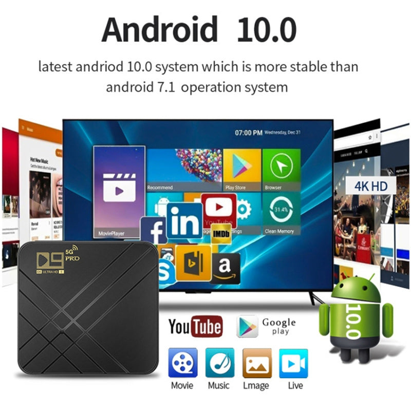 D9 PRO 2.4G 5G WiFi Set Top Box 4K HD Android TV Box 8GB 128GB D9 PRO 2.4G 5G WiFi Set Top Box 4K HD Android TV Box 8GB 128GB
